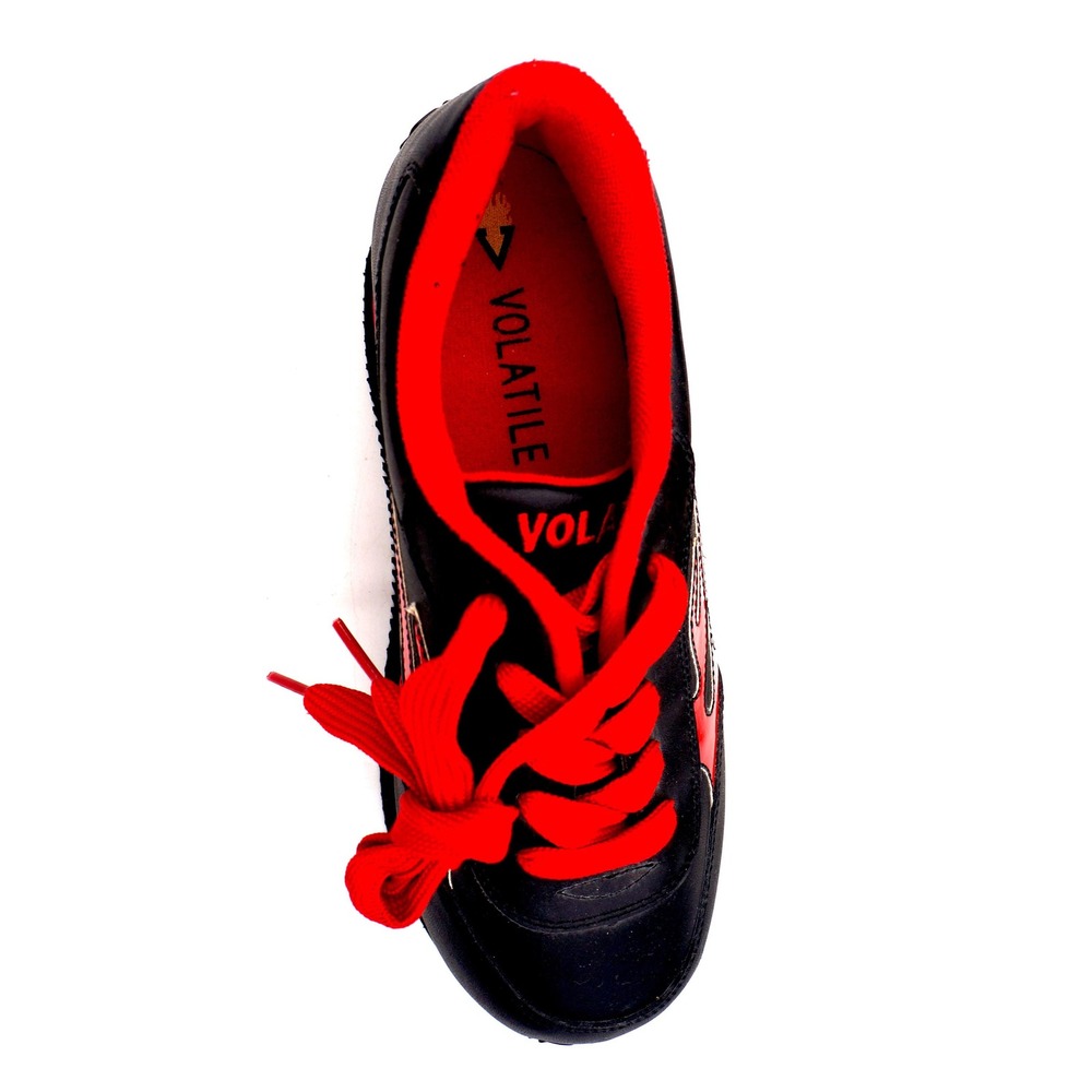 Vtg 90s Volatile Flame Arson Leather Platform Sneakers Sz 11 Shoes Black Red - Picture 8 of 10